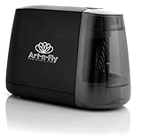 Electric Pencil Sharpener Portable Battery Operated with Stainless Steel Blade and Safety Stop Modern Design Best for School Office Kids or Teachers (Black)