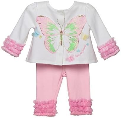 Anne Geddes Baby Girl 2-piece Butterfly "love me forever" Cardigan & Pants Set (3 Months)