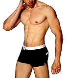 Men's Beach Swimming Trunks Boxer Brief Swimsuit Swim Underwear Boardshorts with Pocket