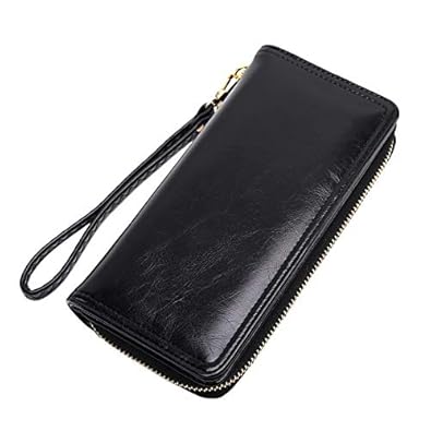 SKUDGEAR Womens Large Capacity Bi-fold Zipper Long Wallet Ladies Leather Clutch Purses/Wristlet