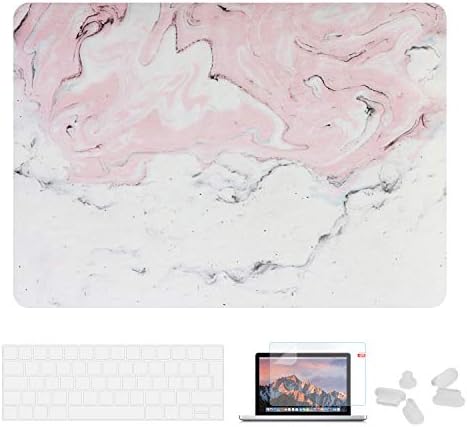 Utryit MacBook Pro 13 Inch Case 2018/2017 / 2016 Released A1708 A1706 A1989 - Hard Case Shell and Keyboard Cover for Apple Mac Pro 13'' with/Without Touch Bar and Touch ID, Marble DDC-017