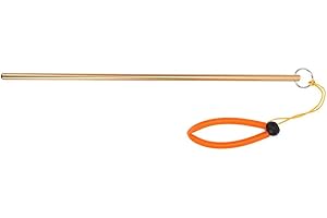 Wbestexercises Diving Stick Pointer,Diving Pointer Portable Aluminum Alloy Reefing Stick Underwater Tickle Pointer Stick Diver Pointer with Hand Strap(Golden)