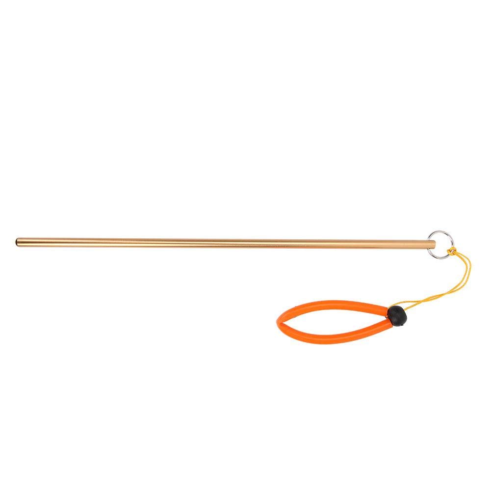 Tbest Scuba Diving Pointer Scuba Diving Aluminum Alloy Tickle Pointer Stick with Measurement & Lanyard replacement for Scuba Diving(Golden)