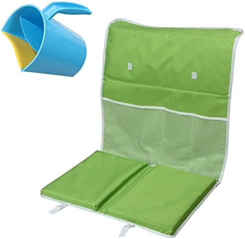 Best Baby Bath Kneeling Pad With 2 Extra Foam Kneeling Pads To Support Your Both Knees &amp; Complete Comfort During Baby Bath Time + Free Specially Designed Soft Baby Water Rinser To Protect Baby's Head