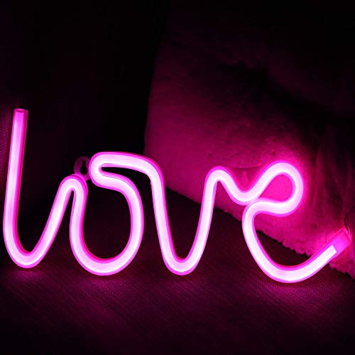 LOVE Neon Light Signs FREE Wall Hooks. Extra Long. LED Decor for Home,Kid Bedroom, Wall Decoration Dorm Decor Night Light Party Supplies