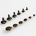 WUTA Leather Double Round Cap Rivets 6 Sizes & 4 Colors Pack of 50 Sets (6mm, Bronze)