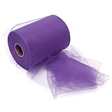 KING DO WAY Tulle Roll Spool 6 Inch x 100 Yards (300FT) Wedding Party Decoration Dark Purple