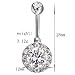 Calors Vitton Silver Plated Round Cubic Zirconia Navel Piercing Belly Rings Clear 128