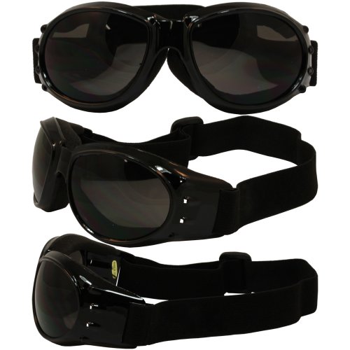 Birdz Eyewear Eagle Motorcycle Goggles (Black Frame/Smoke Lens)