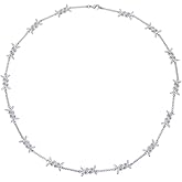 925 Sterling Silver Heart Barbed Wire Necklace For Men and Women - 14K Yellow Gold Barbwire Little Thorns Chain Choker Jewelry Gifts Barb Wine Necklace Gothic Hiphop Punk Little Thorns Chain Choker