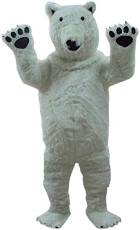 White Polar Bear Mascot Costume Cartoon Halloween Party Dress Adult Size