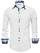 Tom's Ware Mens Trendy Slim Fit Inner Checkered Button Down Shirt TWNMS323S-WHITE-US L