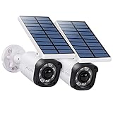 Solar Motion Sensor Lights Outdoor - 8 LED Spotlight 800Lumens 5-Watt Solar Lights Outdoor IP66 Waterproof, Wireless Solar Flood Light for Garden Porch Patio Driveway Pathway,Plastic,Pack of 2(White)