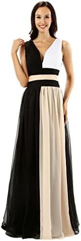 ELLAGOWNS V-neck Bridesmaid Long Chiffon Evening Formal Dresses Couple US 18W