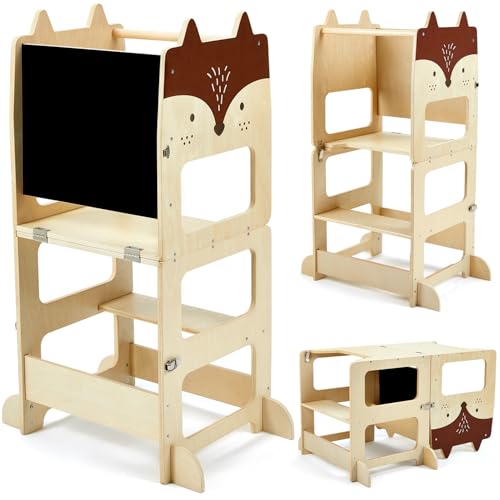 Labebe Large Children's Observation Tower, Montessori Tower 1-3 Years, 3 in 1 Observation Tower
