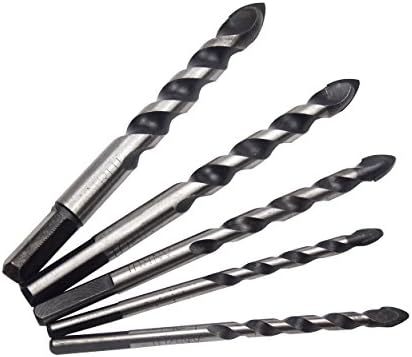 Plum Garden 5PCS Drywall Tungsten Carbide Drill Bits Set for Ceramic Tile Marble Mirror Glass