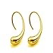 DZT1968 Women girl Elegant Fashion 925 Sterling Silver Ear Stud droplets Earrings (Gold)