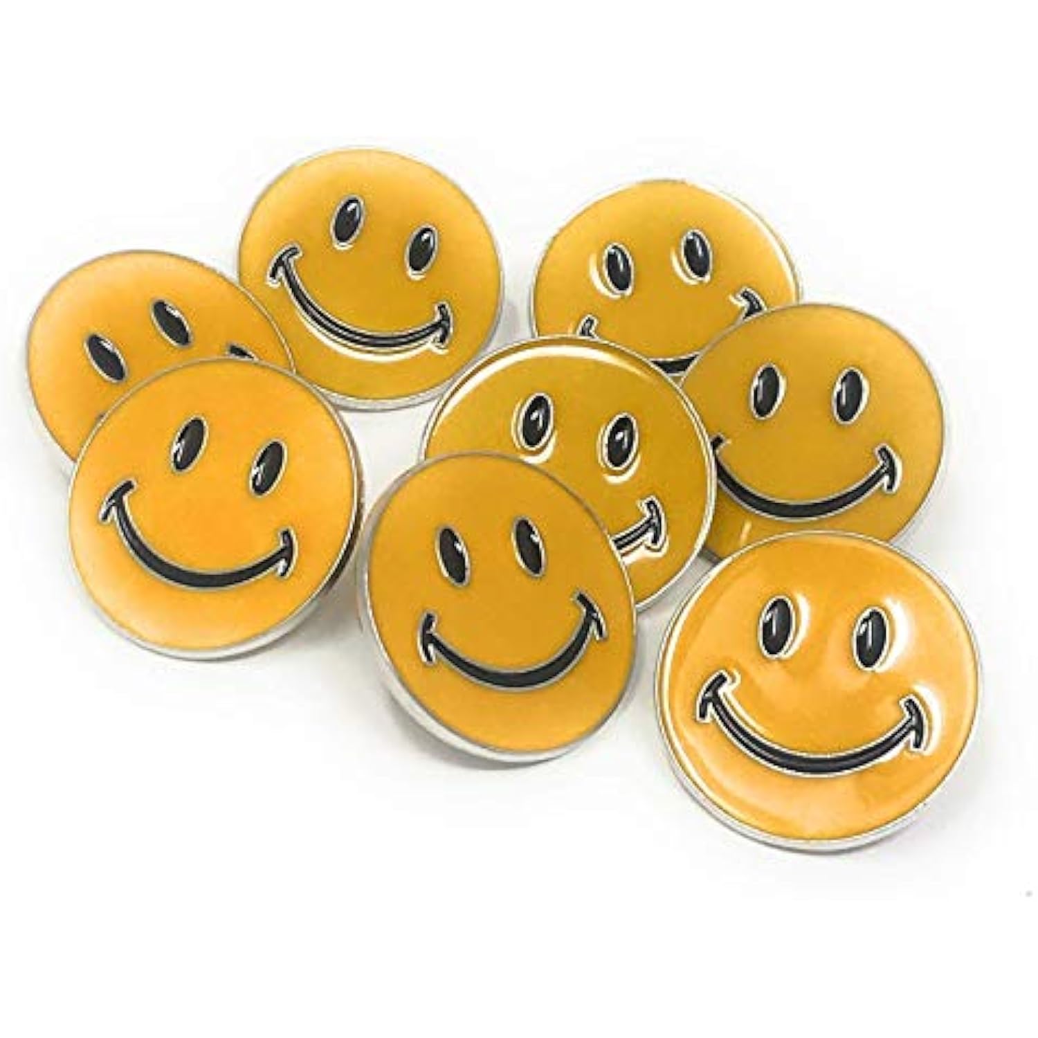 Funiverse Bulk Deluxe 50 Pack of Happy Face Lapel Pins Enamel on Zinc