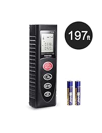 eventek láser herramienta Medida 197 ft Portable Mango, 60 m laser range finder con retroiluminación digital Laser Distance Meter para Volume Área Pitágoras