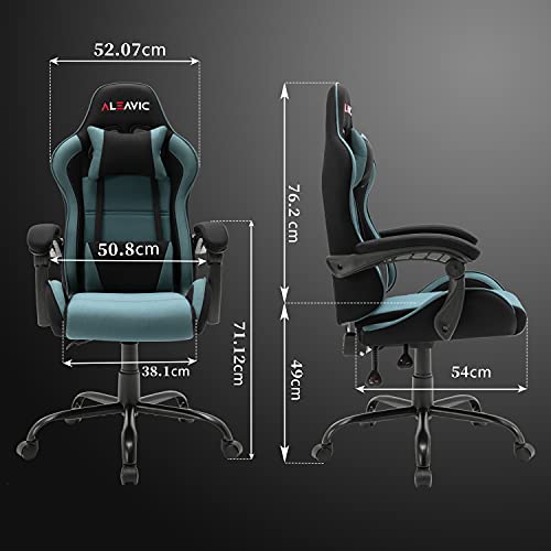 ALEAVIC-Silla-GamerSilla-GamingSilla-de-Oficina-Ergonomica-Silla-Racing-con-Respaldo-AltoAzul