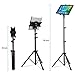 IPad Tripod Stand, Raking Foldable Floor Height Adjustable Tablet Tripod Stand for iPad Mini, iPad Air, iPad 1,2,3,4 and Most 7-10 Inch Tablets, Carrying Case and Flashlight as Gifts