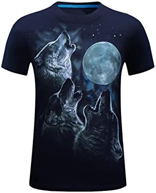 GARQEN New Unisex Skull Printed 3D Tee Shirt O-Neck Short Sleeves Summer Fashion Casual Brand T Shirt Men's blue9 Asian Size 4XL