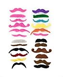 Funiverse 36 Bulk Fake Costume Mustache Assortment (Pink, Brown, Black, Green, Blonde)