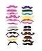 Sea View Treasures 36 Bulk Fake Costume Mustache Assortment (Pink, Brown, Black, Green, Blonde)