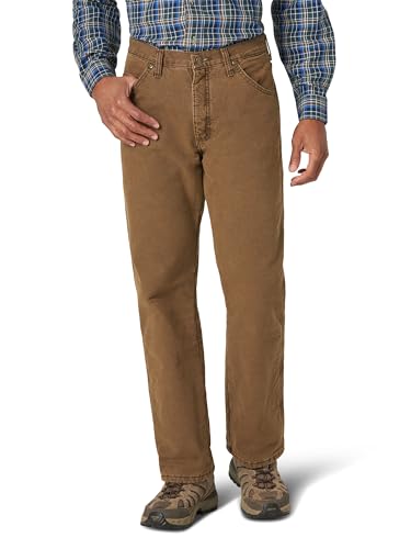 Wrangler Men's Big Rugged Wear Woodland Thermal Jean ,Night Brown,46W x 34L