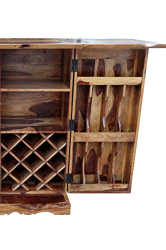 Orientalischer Hausbar Bartheke aufklappbar aus Massivholz Jiya Braun 180cm Groß | Theke Bar Tresen Deko orientalisch… – Bild 7