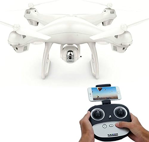Vipwind VP9 GPS Drone with Camera Follow ME Pointing Flight WIFI FPV 720P 120°FOV Wide Angle Camera Double GPS RC Quadcopter RTF with Intelligent Battery … (white)