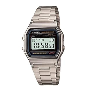 Casio Men’s A158W-1 Classic Digital Stainless Steel Bracelet...
