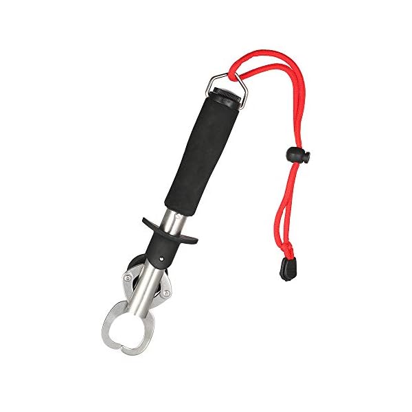 Janhiny Fisch Lippengreifer mit Edelstahl Angelzange Scissor Fishing Grabber mit Scale Lineal und Maßband Angelzubehör – Bild 8
