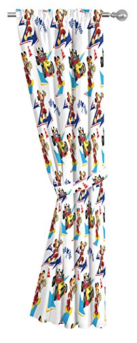Disney Junior Mickey Mouse and The Roadster Racers 63" Drapes/Curtain 4-Piece Set (2 Panels, 2 Tiebacks)