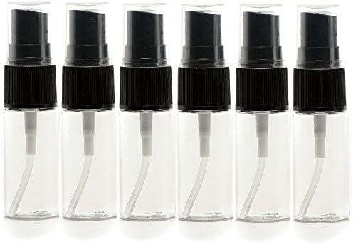 Danslesvilles Portable Refillable Plastic Fine Mist Perfume Make up Clear Empty Spray Sprayer Bottle Cosmetic Atomizers PET Spray Bottles Pump (6Pcs) (Black)