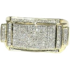 JITENDRA STORE ! 2.50 Ct Round Cut Moissanite Lab Created Pave Ring, 14K Yellow Gold Plated, Pinky Band, 925 Sterling Silver,