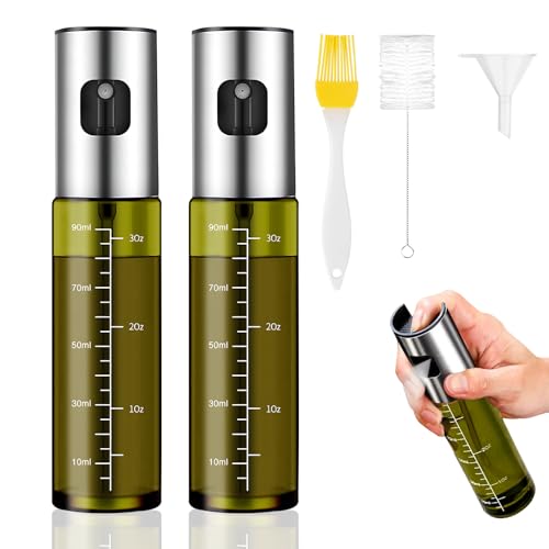 Oil Sprayer for Kitchen 2 Pack UV Protection Oil Sprayer Bottle 100% BPA Free for Edible Oil Hot Air Fryer Oil Bottle