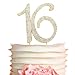 Sweet 16 GOLD Birthday Cake Topper | Premium Crystal Rhinestone Diamond Bling Gems | Monogram Number Sixteen | 16th Birthday Party Decoration Ideas | Perfect Keepsake for Sweet 16 (16 Gold)