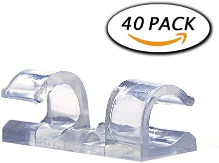 Self-Adhesive Cable Clips Organizer Drop Wire Holder Cord Management,Organize Cords and Wires for a Clean, Beautiful Home or Office ,40 Pieces,(Transparent)