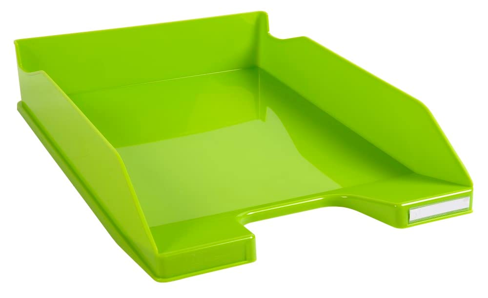 Exacompta - Ref 113225D - Iderama Collection - Letter Tray Combo Midi - 347 x 255 x 65mm in Size, Suitable for A4 Documents, Stackable, Holds Approx. 500 Sheets - Lime Green Glossy