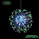 LED String Lights, 8 Modes Dimmable with Remote Control, Battery Operated Hanging Starburst Lights with 198 LED, IP44 Waterproof, Decorative Wire Lights for Parties