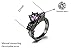 Zealmer Black Gun Gold Plated Round Cut Amethyst Purple CZ Cubic Zirconia Vintage Gothic Skull Ring 7