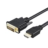 HDMI to DVI Cable, CableCreation 6.6 Feet HDMI Male to DVI(24+1) Male Cable, Gold Plated HDTV to DVI Cable, Support 1080P,3D for Raspberry Pi, Roku, Xbox One, Graphics Card, Blue-ray, Nintendo Switch