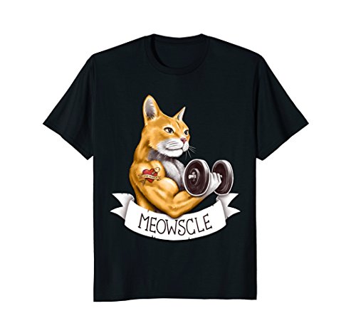 Meowscle Gym Workout Cat Pun Men Women Kids T-ShirtOEKO-TEX STANDARD 100