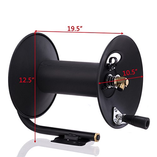 PM Manual Hand Crank Air Compressor Hose Reel Without Hose 100 ft. Capacity