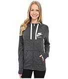 Nike Womens Gym Vintage Full Zip Hooded Sweatshirt Anthracite/Sail 726057-060 Size Medium