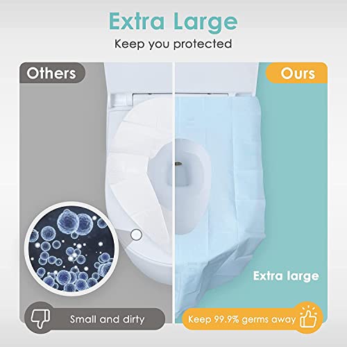 Disposable Toilet Seat Cover,30 Packs Toilet Seat Covers Disposable Extra Large Waterproof,for