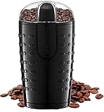 Ovente Electric Grinder for Coffee Beans and Most Spices, Seeds, Nuts, Grains – Stainless Steel Blades – CG225 Series – Black