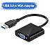 USB to VGA Adapter,USB 3.0 to VGA Adapter Multi-Display Video Converter- PC Laptop Windows 7/8/8.1/10,Desktop, Laptop, PC, Monitor, Projector, HDTV, Chromebook (Black-) primary