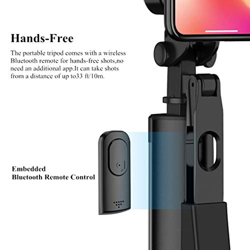 FeliSun Versenkbarer Selfie-Stick mit Stativ, 2 * Fülllicht, Drahtlose Bluetooth-Fernbedienung, Panoramaaufnahme mit Anti-Shake-Stabilisator, Höhe der Metallstange Einstellbar (30-160 cm)